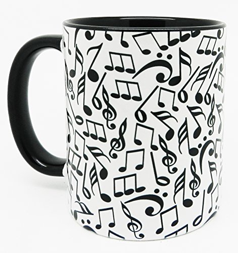 Half a Donkey The Musical Notes Jarra with Black Glazed Handle and Inner