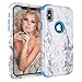 Produktbild xifanzi 360 Grad Hülle Für iPhone Xs MAX (6.5") Marmor Bumper SchutzhülleHülle 3 Layer Hybrid Combo Innere Weiche Silikon Hart Plastik Anti-stoß Schutzhülle Tasche Beliebte Marken iPhone Xs MAX Ganzkörper Marble Texture Rückseite Blau Back Cover für Apple iPhone Xs MAX (6.5")