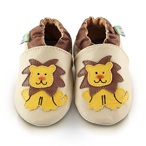 Snuggle Feet - Suaves Zapatos De Cuero Del Bebé Leon (6-12 meses)