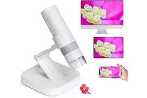 MatataStudio M2C Microscope numérique USB pour Enfants, microscopes numérique WiFi 50X-1000X 2 en 1 avec caméra HD, Support réglable, LED, Mini Microscope de Poche pour téléphone Portable, iPad, PC