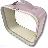 Figiza Makeup Bag Cosmetic Organizer Travel Type Leather Look Transparent Organizer (24 * 18 * 11cm) (flatun)