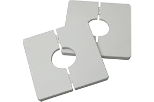 GUANGJIA 2Pcs Durable Pipe Wall Covers Shower Pipe Covers Plastic Split Square Pipe Plate Useful Wall Split Flange Decoration Square Escutcheon Plates(White)
