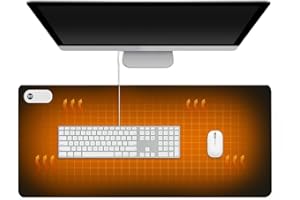 KQWVZ Alfombrilla Raton Calefactable, 33x80cm Alfombrilla Escritorio Calefactados, Alfombrilla De Ratón Con Calefacción, Con 3 Niveles De Calor Y 3 Horas De Apagado Automático, para el Hogar, PC