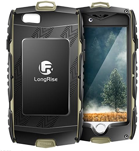 iPhone 6 Plus Case, iPhone 6 Plus Protective Case [ShockProof] [Sandproof] [Built-in Screen Protector] Rugged Defender Case for iPhone 6 Plus 6s Plus LongRise Full body Outdoor Running Cases with [Hook], Army Green
