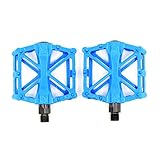 Hrph mountain bike MTB pedali strada ciclismo in lega di alluminio ultra-leggero cuscinetto pedali BMX bici accessori, Blue