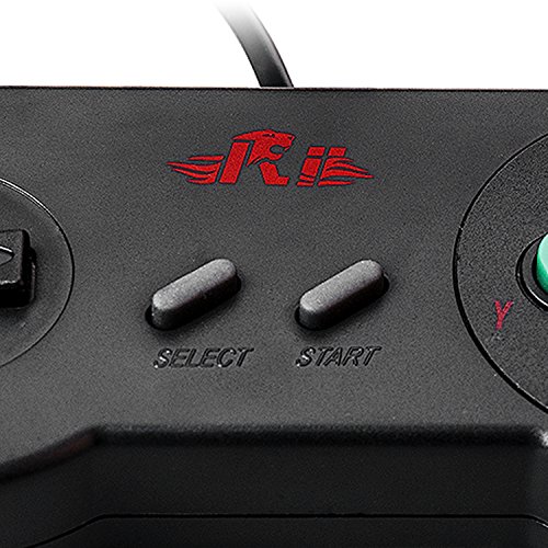 Rii GP100 SNES Retro USB Super Nintendo Controller  USB PC Controller  Raspberry Pi Controller for Windows PC MAC Raspberry Pi  2 Pack   Black 