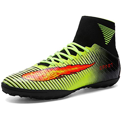 AKALI Crampons High Top Chaussures de football Homme,Vert,Violet,Orange