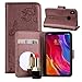 Produktbild PAN-DE Ledertaschen Floral Butterfly Pattern Horizontal Flip Leder Tasche mit Spiegel & Card Slot & Halter & Wallet & Lanyard für Xiaomi Mi 8 SE (Silver Grey) (Color : Coffee)