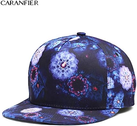 CARANFIER Baseball Hat Men Cap Snapback Psychedelic Flowers Couple Women Caps Bone High Grade Cotton 3D Color Printing Pattern Original Design Hip Hop Mens Hats Adjustable