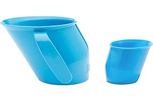 Doidy Trainer Cup and Feeding Cup Pack, Bottle Alternatives for Newborn and Infant 0months+ (Cup + MiniCup, Blue)