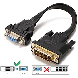 YIWENTEC DVI-D Dual Link 24+1 macho a VGA Hembra M/H de Vídeo plano Cable Adaptador Convertidor