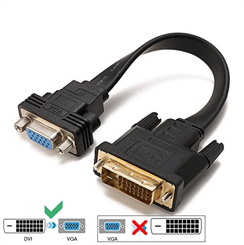 YIWENTEC DVI-D Dual Link 24+1 macho a VGA Hembra M/H de Vídeo plano Cable Adaptador Convertidor