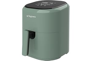 Tognana Iridea, Friggitrice ad aria 4,5 L con contenitore e griglia antiaderente e display digitale, verde salvia