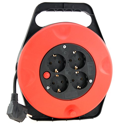 Preisvergleich Produktbild 4-FACH 5m KABELTROMMEL KABELBOX VERLÄNGERUNGSKABEL KABELROLLE MEHRFACHSTECKER