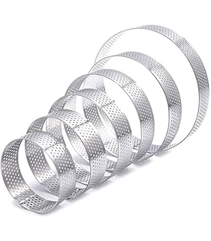 Set Di 4 Anelli Microforati Per Crostate – Acciaio Inox 430, Misure 6/10/15/20 Cm Per Dolci E Mousse
