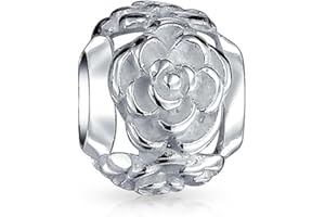 Bling Jewelry Blumengarten Frühling Blumen CZ Strauß Wirbel Filigran Charm Perle Für Frauen Für Teenager Oxidiertes .925 Sterlingsilber Passt Europäisches Armband