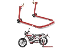 Jopassy Cavalletto per moto, supporto di montaggio posteriore, fino a 300 kg, supporto per ruota posteriore (ruota posteriore, rosso)