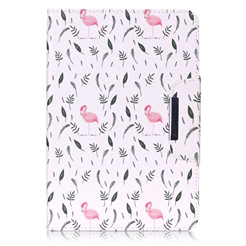 iPad Mini 1/2/3 Hülle, Deenor Bunt Painting und Stilvoll Brieftasche Tasche PU Leder Flip Protective Stand Tasche Schutzhülle Hülle für Apple iPad Mini 1/2/3 Generation.[Flamingos] - 2