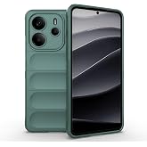 Zore Xiaomi ile uyumlu Redmi Note 14 4G Kılıf Esnek TPU Oyuklu Arka Y&uuml;zey Tasarımlı Zore Etnik Silikon Kapak Koyu Yeşil