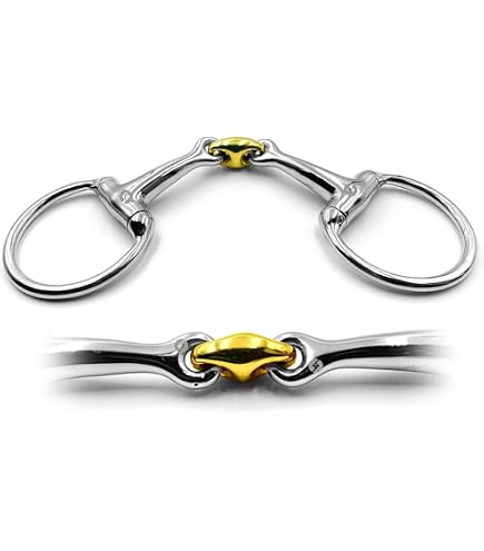 Eggbutt Snaffle Horse Bit - German Silver With Copper Ring Lozenge, All Sizes
