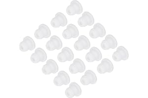 QUARKZMAN Tapones Silicona de 5mm, 20pcs Tapa de Presión Bloqueo para Ocultar Agujero, Goma Panel Sello Cubierta Superficial Redondo Impermeable Sellado para Mueble Botella, Blanco