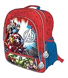 Mochila adaptable a carro con 4 cremalleras. Tamaño: 34x41x18,5cm. Avengers backpack with four zippers.
