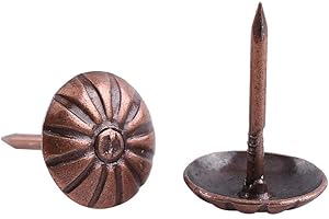 YOSOO HEALTH GEAR Tachuelas de tapicería de 100 Piezas, Clavos de tapicería, Clavos de Bronce para Muebles, Clavos Decorativos, Clavos, alfileres de Pulgar para sofá, sillón Cama(Rojo 11 * 16 mm)