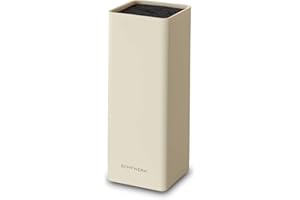 ECHTWERK EW-MB-0105 EW-MB-0105-Ceppo portacoltelli Universale Square con Inserto in setole, Colore: Crema, Plastica