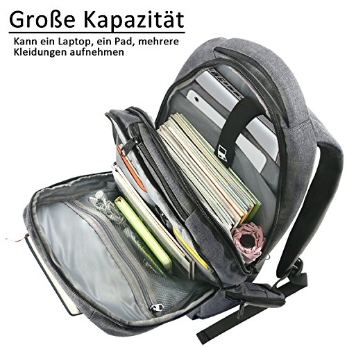 Norsens 15 6 Zoll Laptop Rucksack Business Notebook Rucksack  Dunkelgrau