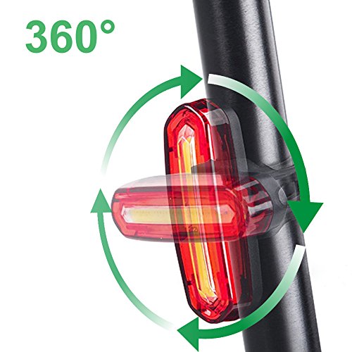 ZEEFO Fahrradbeleuchtung Superhell Wiederaufladbar Wasserdicht LED Fahrradbeleuchtung set mit 400 Lumen intelligenter Sensor Vorderlicht und rotes Rücklicht mit 4 Modi, kompatibel mit Mountainbikes, Straßenrädern, Kinder- & City-Fahrrädern, erhöhte Sicherheit und Sichtbarkeit - 7