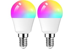 DOGAIN Alexa Smart E14 LED Wlan Lampe, RGB LED G45 Glühbirne Dimmbare Birne 6W 2700-6500K+RGB 16 Millionen Farben Kein Hub Erforderlich Kompatibel mit Alexa Echo, Google Home 2.4 GHz (2 Stück)