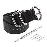 BEWISH 20mm Lederarmband Uhrenarmbänder Echt Kalbsleder Ersatzband Uhrarmband Edelstahl Metall Faltschließe Uhr Armband Wrist Strap Band Handlara Linie Wiedereinbau Uhr Bügel Verschluss mit Werkzeug