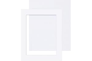 CAPE PICTURE FRAMING Picture Mounts with Backs, Pack of 1 (single), Choice of Size & Colour [10 x 8 to fit 8 x 6, Bright White]