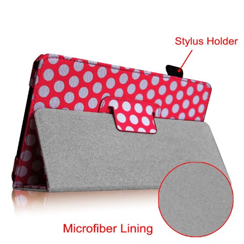 Fintie Samsung Galaxy Tab 4 7.0 Hülle Case – Slim Fit Folio Kunstleder Schutzhülle Cover Tasche mit Ständerfunktion für Samsung Galaxy Tab 4 7.0 T230 T235 (7 Zoll) Tablet, Punktmuster - 4