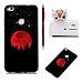 Produktbild Für Huawei P8 lite 2017,Hülle für Huawei P9 lite 2017 Gummi Gel TPU Silikon Schwarz Abdeckung Schutzhülle Soft Slim Silicone Case Cover,SKYXD Ultra Dünne Etui Kreatives Roter Mond Muster Design Weiche Flexible Schale Anti-stoß Anti-Kratz Tasche für Huawei P8 lite 2017/P9 lite 2017