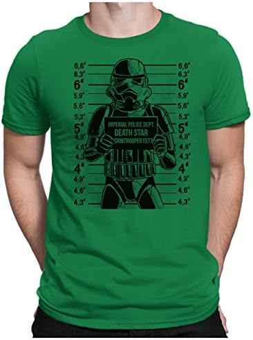 PAPAYANA - STORMTROOPER-POLICE - Men's Fun T-Shirt - Star Trooper Yoda Jedi Darth Vader - 3XL Green