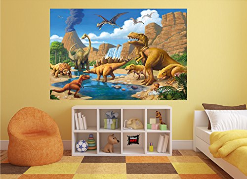 Fototapete Dinosaurier im Comic Style Wand-dekoration – Wandbild Dino Poster-Motiv by GREAT ART (210 x 140 cm) - 8