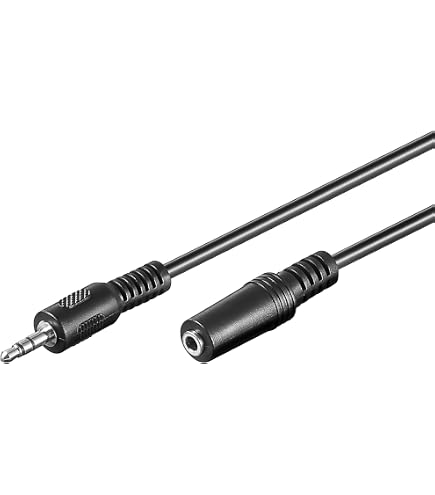 EMOS Cavo audio ausiliario maschio-maschio da 3,5 mm per iPhone, iPad, PC, lettore MP3, altoparlante, auto, 2,5 m, colore: nero