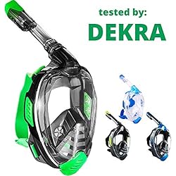 Khroom® Masque Plongée Intégral CO2 sans Risque Modèle 2019 | Vision Seaview X - Masque de plongée pour Adultes et Enfants (L/XL, Vert II)