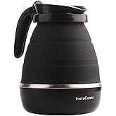 InstaCuppa Foldable Silicone Electric Kettle for Travel, Home & Office, 600 ML, 600 Watts, Fast Boiling, Food Grade Silicone,