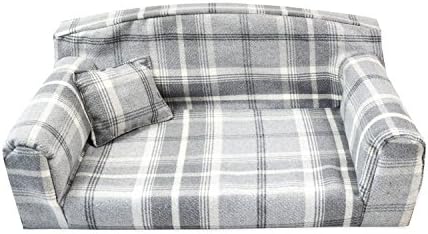 Dove Grey Royal - Pet Sofa. 3 sizes Dog bed cover material. Made in UK (Small 82 x 46 x 34 cm)