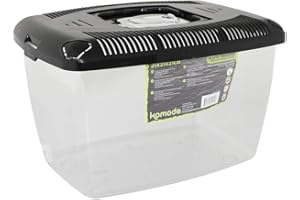 Komodo Terrarium en Plastique, vivariums en Plastique, habitats pour Reptiles, Noir, 31 cm x 21 cm x 21 cm