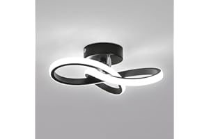 Toolight Plafonnier LED Moderne 22W 2500LM, Forme de Trèfle, Lampe Plafond Noir pour Couloir Cuisine Salle de Bain Chambre Salon, Blanche Froide 6500K, Dia 25cm