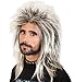 Produktbild Perücke Popstar Promi-Perücke 80er Jahre Rocker Vokuhila Ryan Popstar hellblond - schwarz stylisch