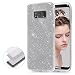 Produktbild Hülle Silikon für Samsung Galaxy S8 ,Samsung Galaxy S8 Rundum 3 in 1 Glitzer Bling Bling Handy-Hülle,Herbests Weicher TPU Etui Bumper Case Cover für Samsung Galaxy S8 mit Silikon Schutz-hülle + Glitzer + PP Hülle,[Thin Fit] Komplettschutz 360°Rundumschutz-Schale in perfekter Passform Premium TPU-Material Glitzer Kristall Schutzhülle für Samsung Galaxy S8-Silber
