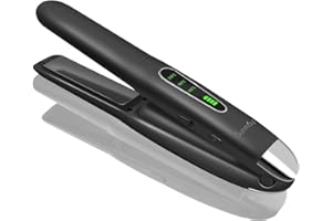 SUNMAY Voga Piastra per Capelli e Arricciacapelli Senza fili 2 in 1, Ferro da Stiro Portatile Ricaricabile USB, Mini Piastra da Viaggio Wireless con Temperature 3 Livelli, Batteria da 5000 mA - Nero