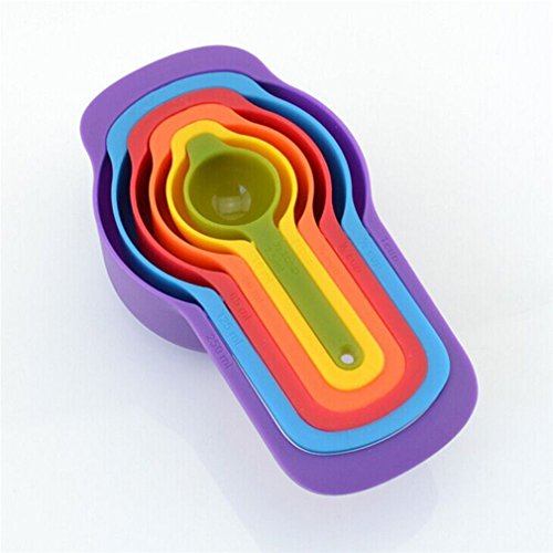 HENGSONG 6-teilig Bunte Kochen Backen Messlöffel Dosierlöffel Kunststoff Messlöffel Set - 4