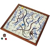 Wooden Snake and Ladder Classic Game With Magnetic Board And Pieces