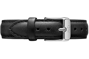 Daniel Wellington Petite Sheffield, Black/Silver Watch Strap, 14mm, Leather, for Women