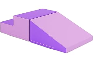 COSTWAY Toddler Climb and Crawl Foam Play Set, Children's Stairs and Ramp Software Activity Toys, Baby Soft Play Equipment for Climbing, Sliding, Crawling (Purple)